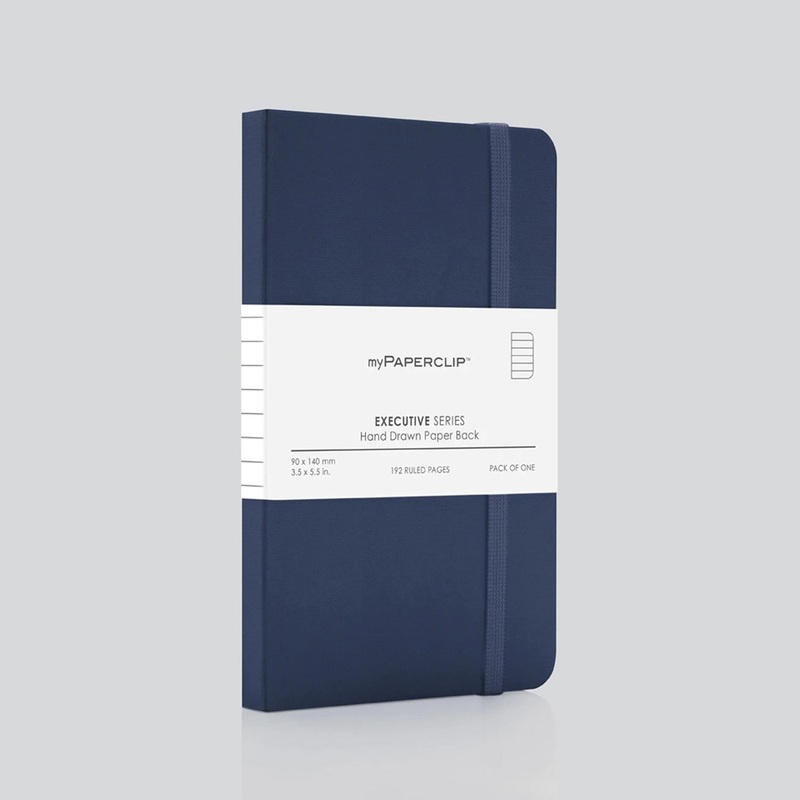 myPAPERCLIP Executive Series Soft Cover Notebook – Blue – Small – Ruled
