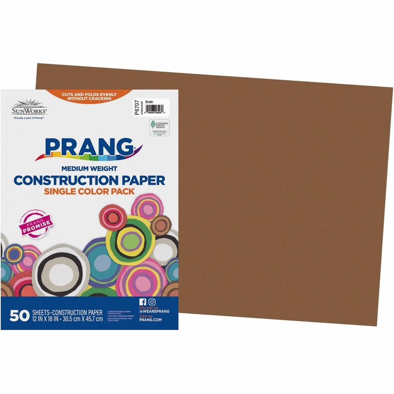 Prang Construction Paper – Multipurpose – 12″ Width x 18″ Length – Brown – 50 / Pack