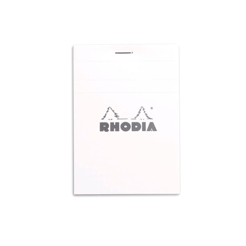 Rhodia #11 Top Staplebound Graph A7 Notepad – Ice White