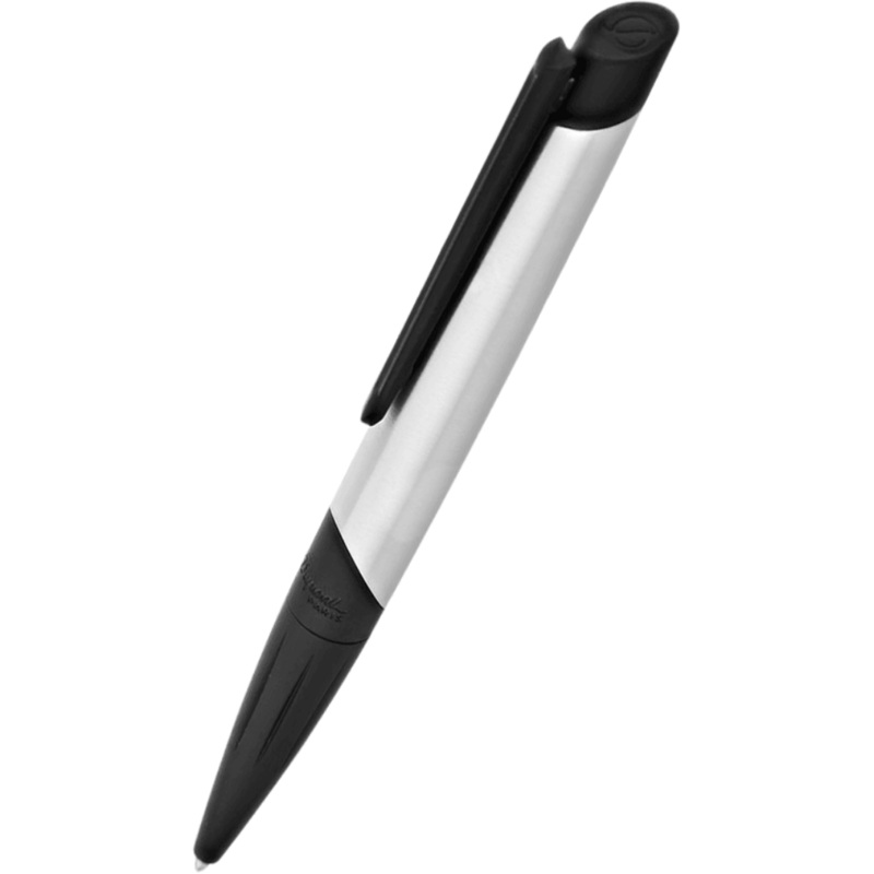 S.T. Dupont Defi Millennium Stealth Ballpoint Pen – Brushed Chrome with Matte Black