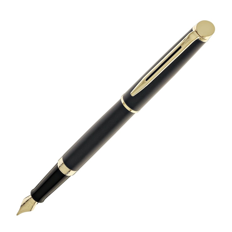 Waterman Hmisphre Fountain Pen in Lava Black with Gold Trim Fine
