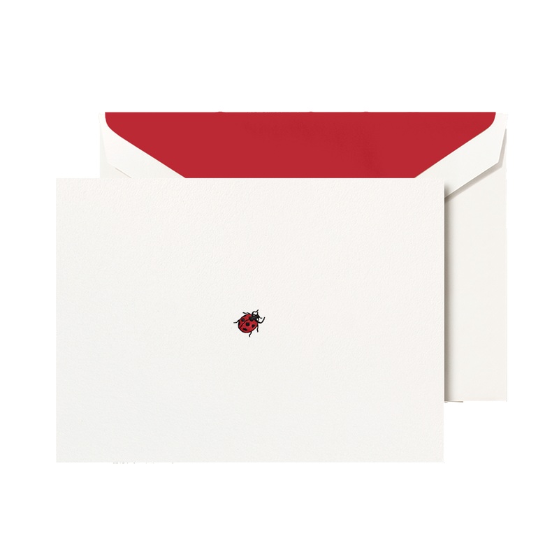 Crane Ladybug Note Cards & Envelopes