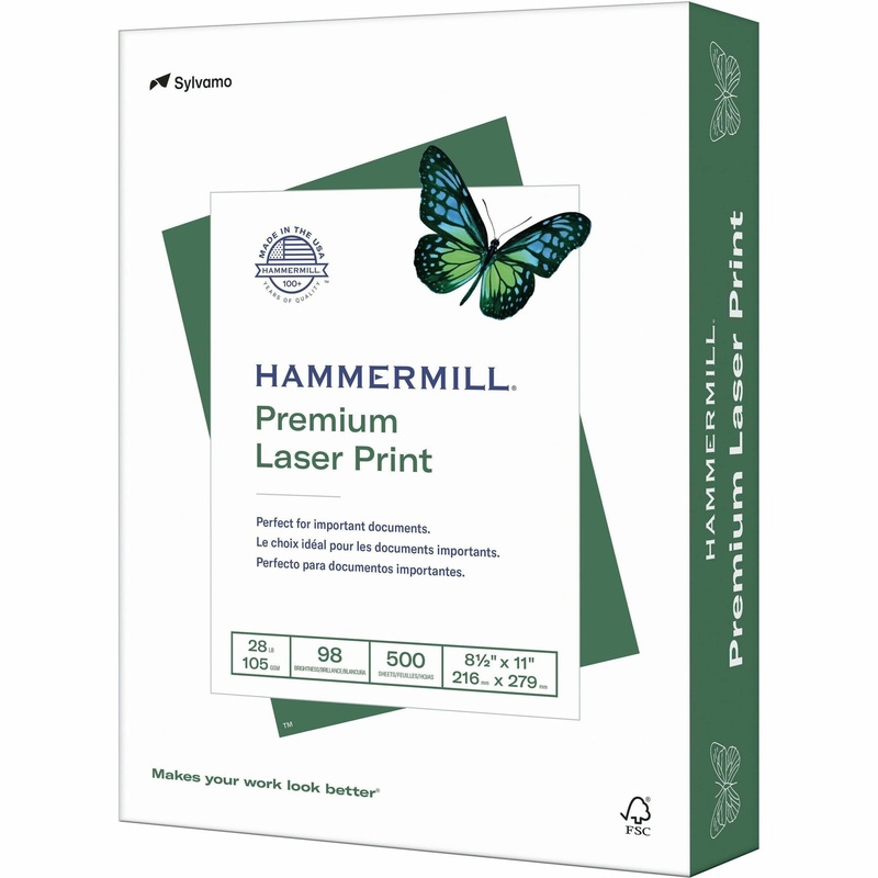 Hammermill Premium Laser Print Paper – White – 98 Brightness – Letter – 8 1/2″ x 11″ – 28 lb Basis Weight – Ultra Smooth – Sustainable Forestry Initiative (SFI) – White – 500 / Ream
