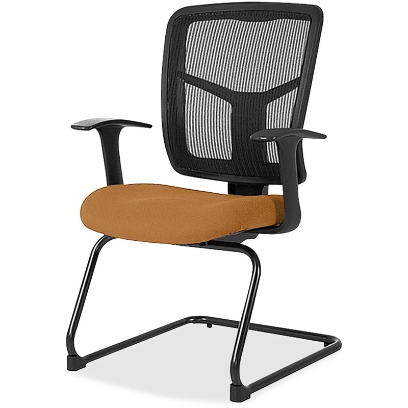 Lorell ErgoMesh Series Mesh Back Guest Chair with Arms – Dillon Fiesta Seat Color – Vinyl Seat Material – Black Back Color – Mesh Back Material – Cantilever Base – Fiesta – Armrest – 1 Each