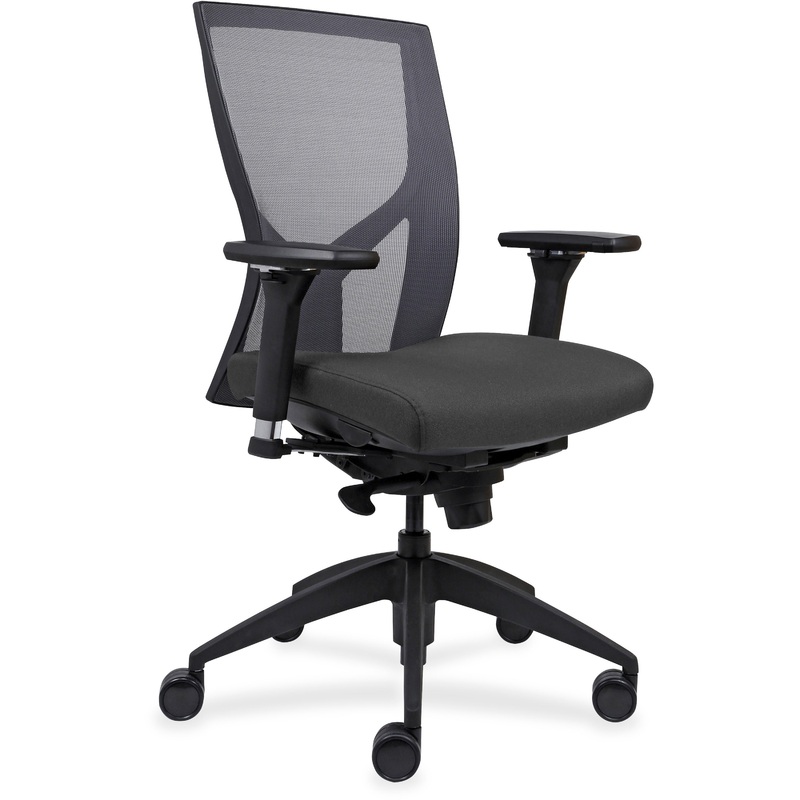 Lorell Justice Series Mesh High-Back Chair – Gray Seat Color – Fabric, Foam Seat Material – High Back – Black – 1 Each
