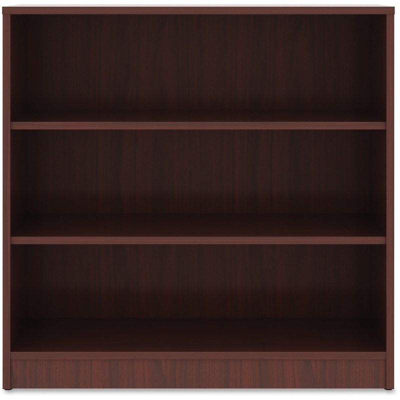 Lorell Laminate Bookcase – 3 Shelf(ves) – 36″ Height x 36″ Width x 12″ Depth – Sturdy, Adjustable Feet, Adjustable Shelf – Thermofused Laminate (TFL) – Mahogany – Laminate – 1 Each