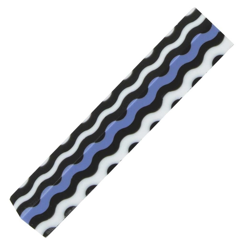 Thin Blue Line Pen Blank – Wavy with White & Black Stripes