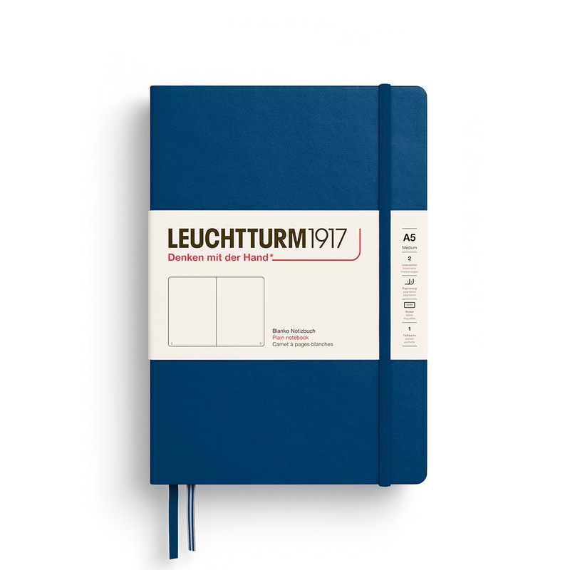 Leuchtturm1917 A5 Medium Hardcover Plain Notebook – Indigo