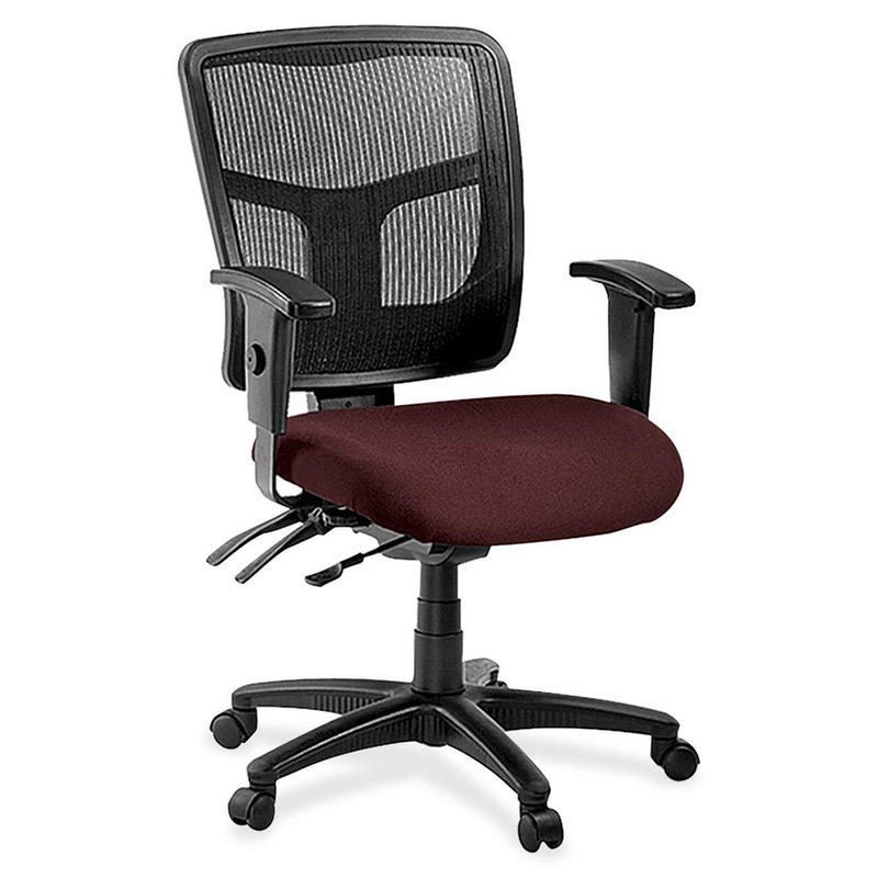 Lorell ErgoMesh Series Managerial Mesh Mid-Back Chair – Perfection Burgundy Seat Color – Fabric Seat Material – Black Back Color – Black Frame Color – 5-star Base – Black – 1 Each