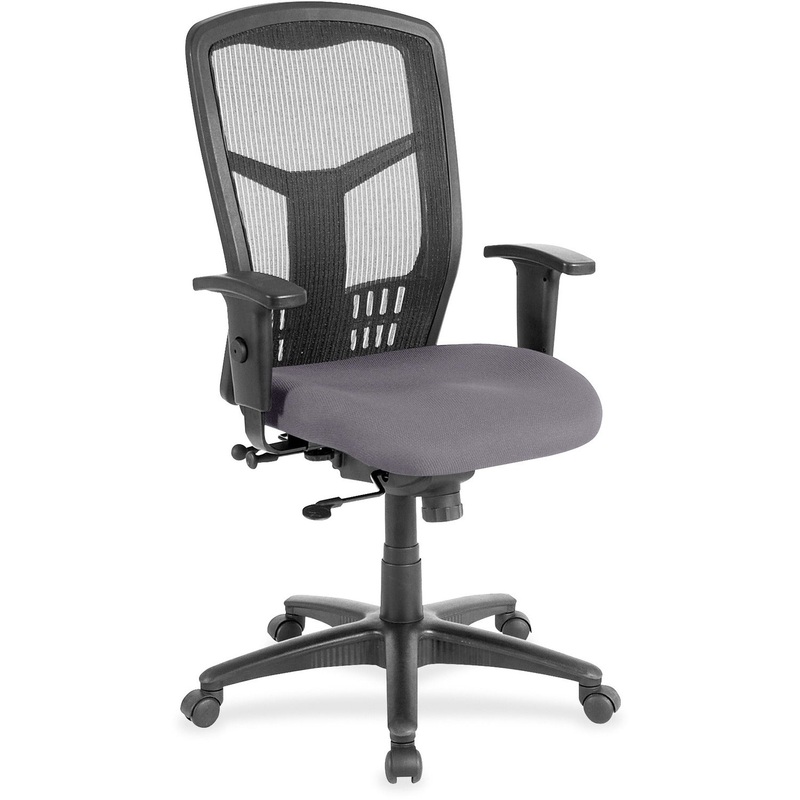Lorell Executive Mesh High-back Swivel Chair – Canyon Carbon Seat Color – Vinyl Seat Material – Black Back Color – Mesh Back Material – High Back – Carbon, Canyon – Armrest – 1 Each