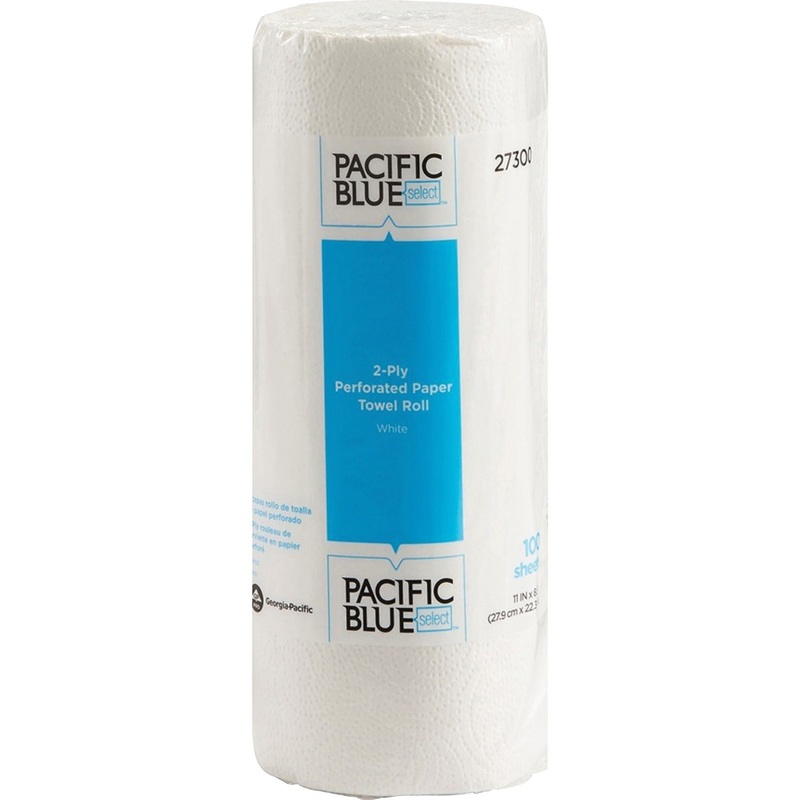 Pacific Blue Select Paper Towel Roll by GP Pro – 2 Ply – 11″ Width x 8.80″ Length – 100 Sheets/Roll – 4.80″ Roll Diameter – 1 5/8″ Core – White – Paper – 1 Roll