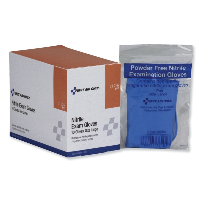 Ambidextrous Non-Sterile Single Use Nitrile Medical Gloves, Large, 10/box