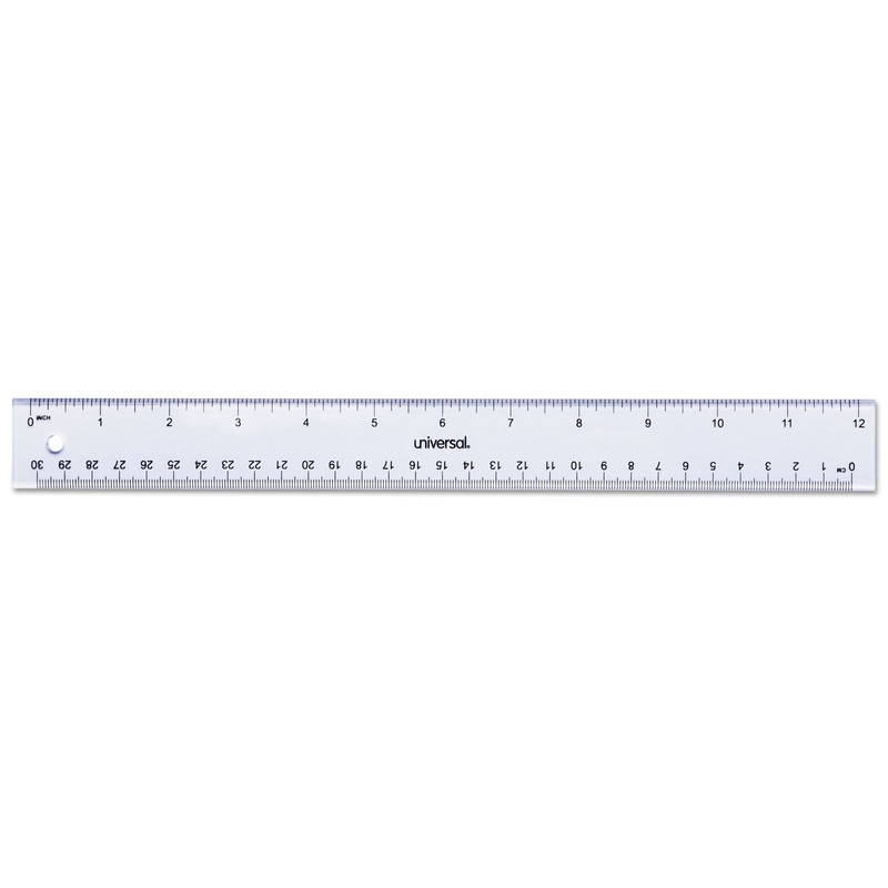Clear Plastic Ruler, Standard/metric, 12″