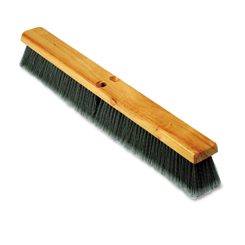 Floor Brush Head, 3″ Gray Flagged Polypropylene, 24″