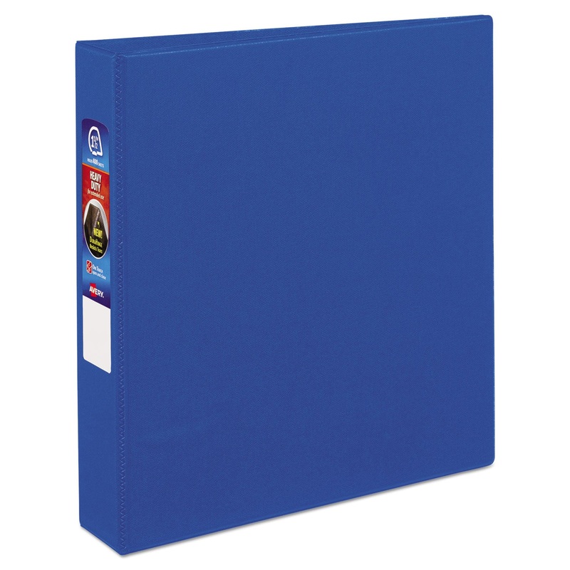 HEAVY-DUTY NON-VIEW BINDER WITH DURAHINGE AND LOCKING ONE TOUCH EZD RINGS, 3 RINGS, 1.5″ CAPACITY, 11 X 8.5, BLUE
