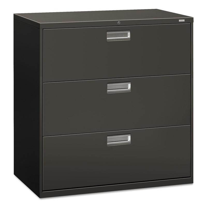 600 SERIES THREE-DRAWER LATERAL FILE, 42W X 18D X 39.13H, CHARCOAL