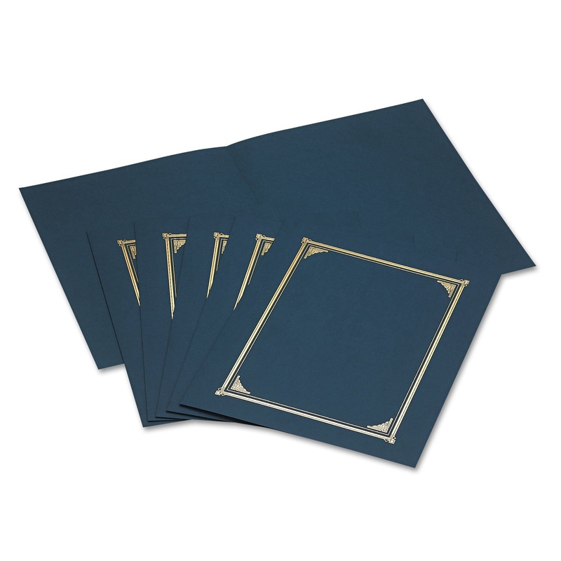 Certificate/document Cover, 12 1/2 X 9 3/4, Navy Blue, 6/pack