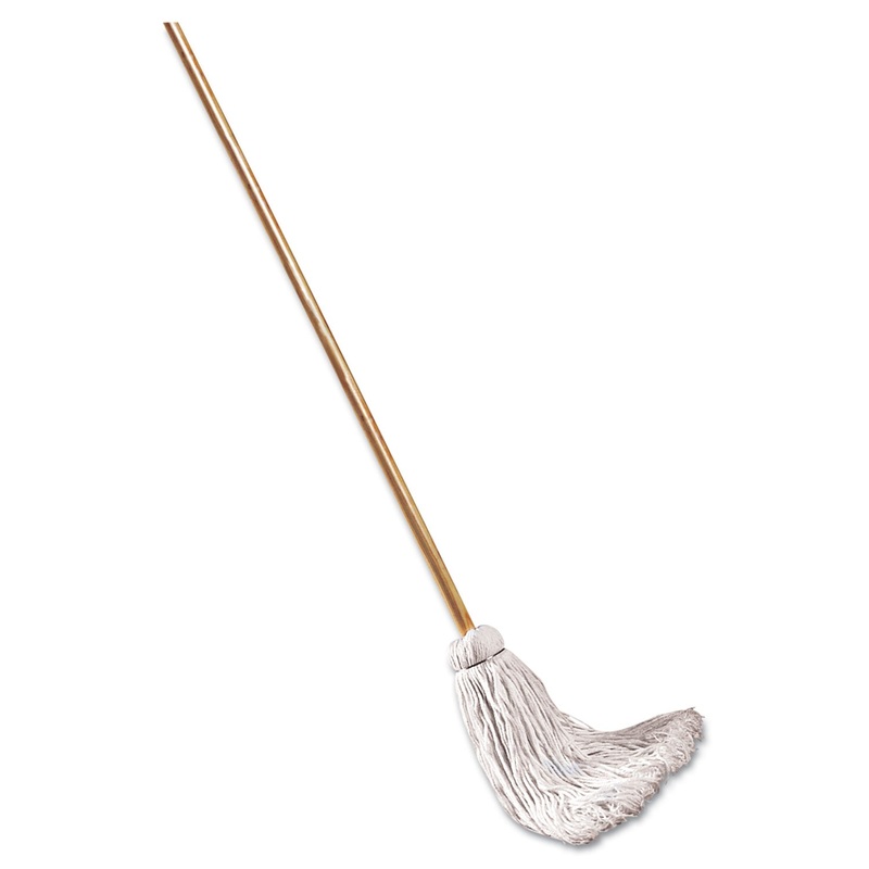 Deck Mop; 48″ Wooden Handle, 12oz Cotton Fiber Head, 6/pack
