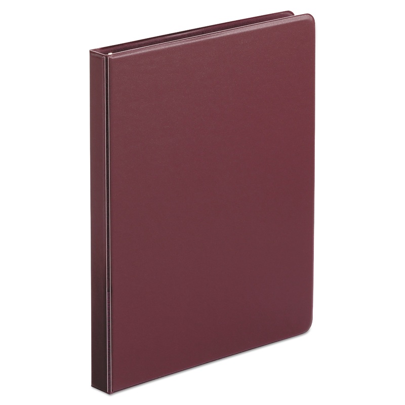 ECONOMY NON-VIEW ROUND RING BINDER, 3 RINGS, 0.5″ CAPACITY, 11 X 8.5, BURGUNDY