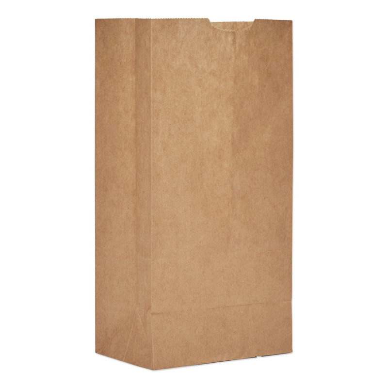 GROCERY PAPER BAGS, 50 LBS CAPACITY, #4, 5″W X 3.13″D X 9.75″H, KRAFT, 500 BAGS