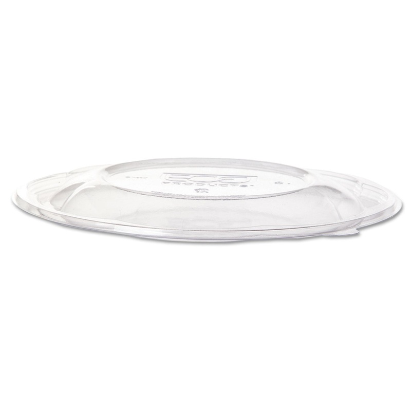 LIDS FOR 64 OZ SQUAT SALAD BOWLS, PLA, CLEAR, 9.5″ DIA, 300/CARTON