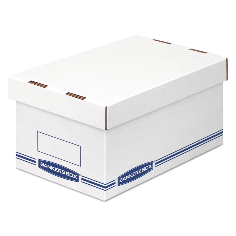 ORGANIZER STORAGE BOXES, MEDIUM, 8.25″ X 12.88″ X 6.5″, WHITE/BLUE, 12/CARTON
