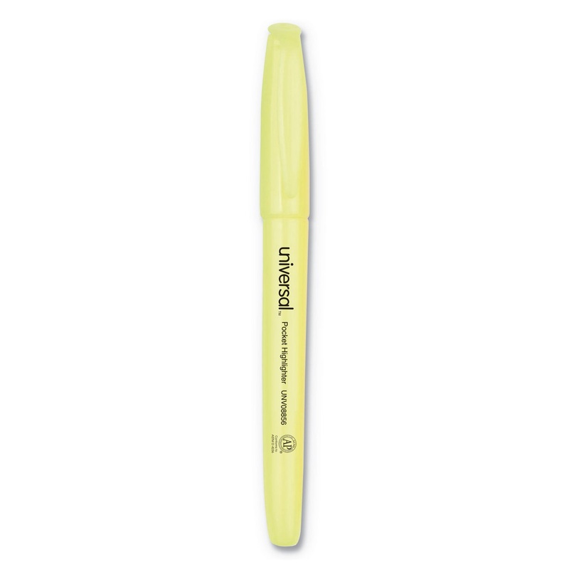 POCKET HIGHLIGHTERS, CHISEL TIP, FLUORESCENT YELLOW, 36/PACK