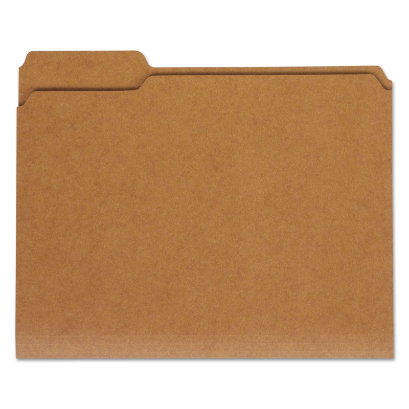 REINFORCED KRAFT TOP TAB FILE FOLDERS, 1/3-CUT TABS, LETTER SIZE, KRAFT, 100/BOX