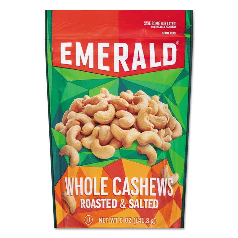 ROASTED AND SALTED CASHEW NUTS, 5 OZ PACK, 6/CARTON