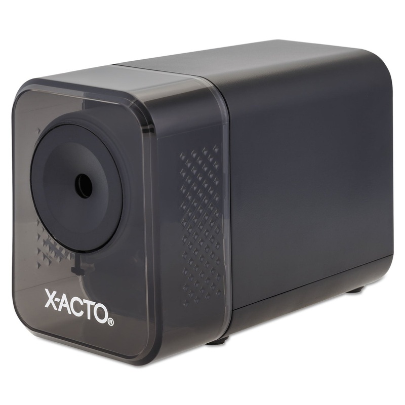 XLR OFFICE ELECTRIC PENCIL SHARPENER, AC-POWERED, 3″ X 5.5″ X 4″, CHARCOAL BLACK