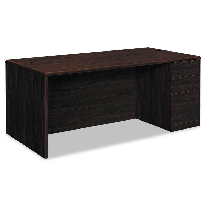 10700 SINGLE PEDESTAL DESK, FULL RIGHT PEDESTAL, 72W X 36D X 29.5H, MAHOGANY