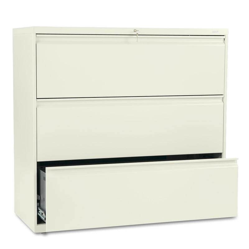 800 SERIES THREE-DRAWER LATERAL FILE, 42W X 19.25D X 40.88H, PUTTY