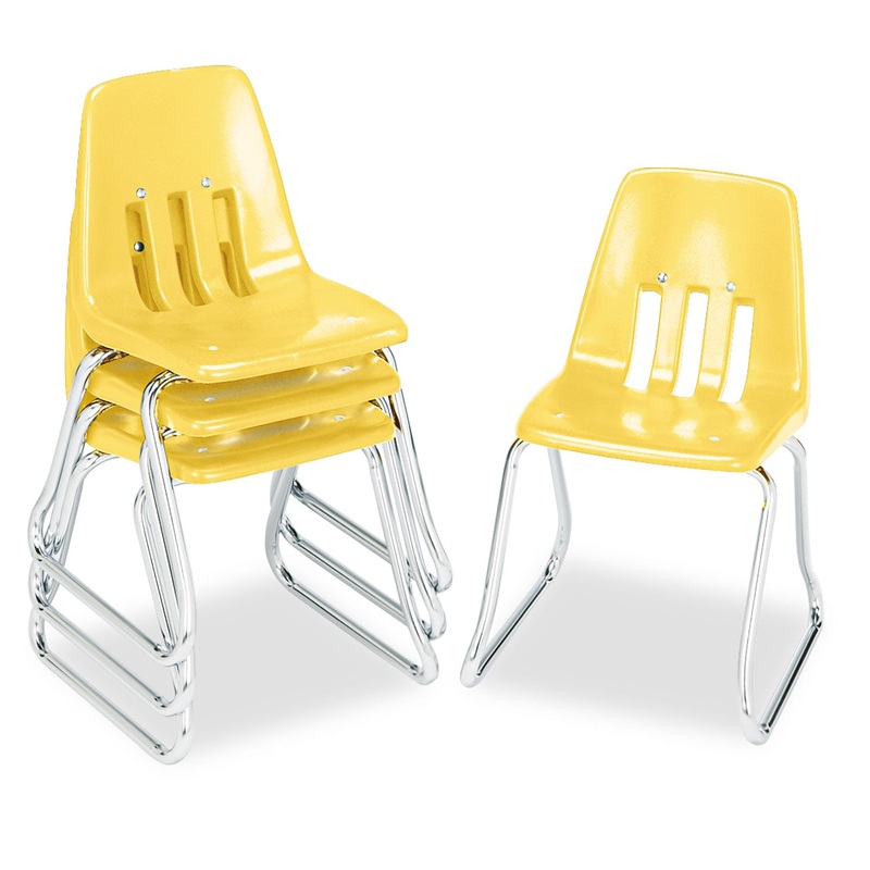 9600 CLASSIC SERIES CLASSROOM CHAIRS, 14″ SEAT HEIGHT, SQUASH SEAT/SQUASH BACK, CHROME BASE, 4/CARTON