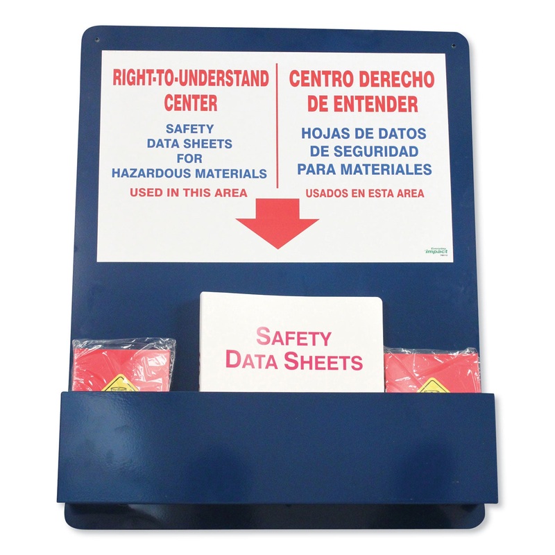 BILINGUAL “RIGHT-TO-UNDERSTAND” SDS CENTER, 25W X 5.2D X 30H, BLUE/WHITE/RED