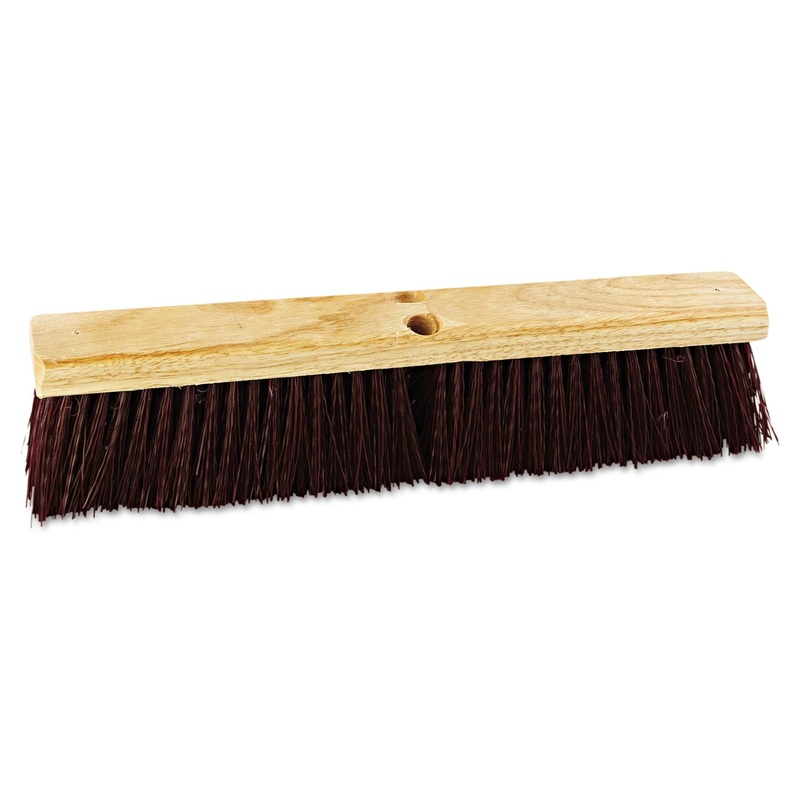 Floor Brush Head, 18″ Wide, Maroon, Heavy Duty, Polypropylene Bristles