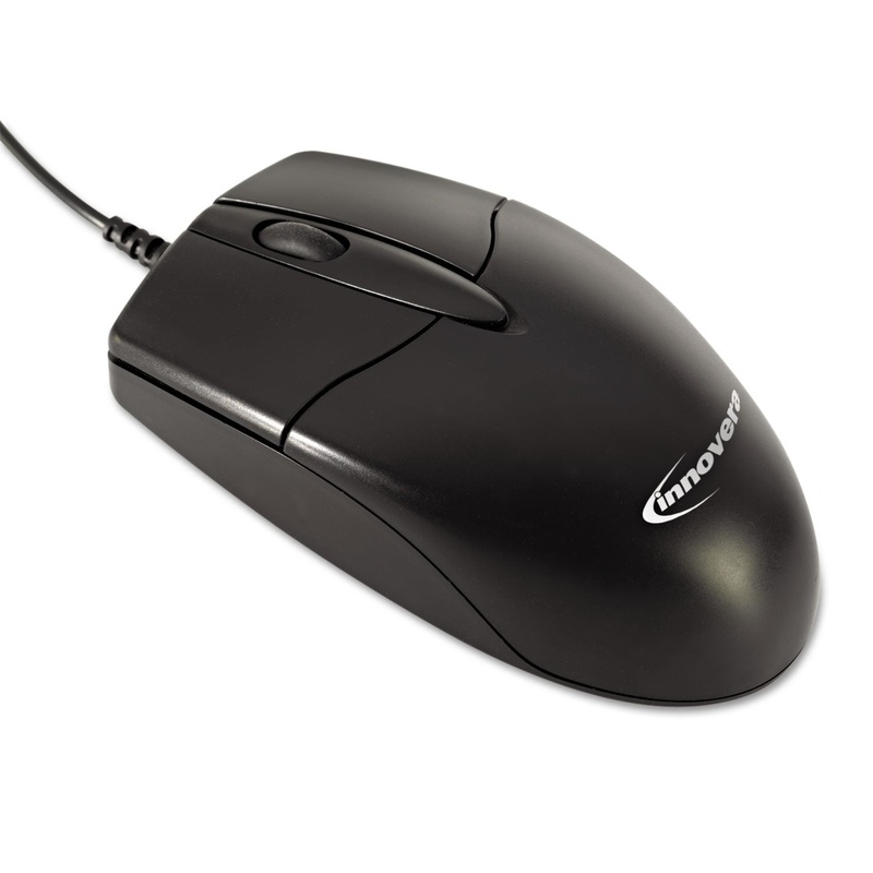 MID-SIZE OPTICAL MOUSE, USB 2.0, LEFT/RIGHT HAND USE, BLACK