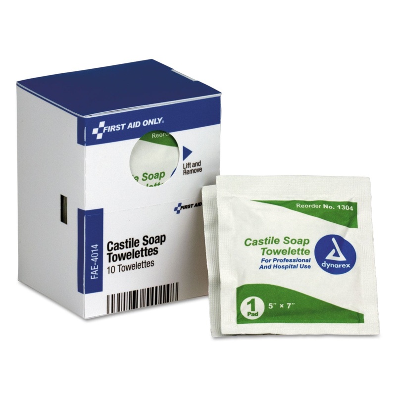 Refill F/smartcompliance General Business Cabinet, Castile Soap Wipes,5×7,10/bx