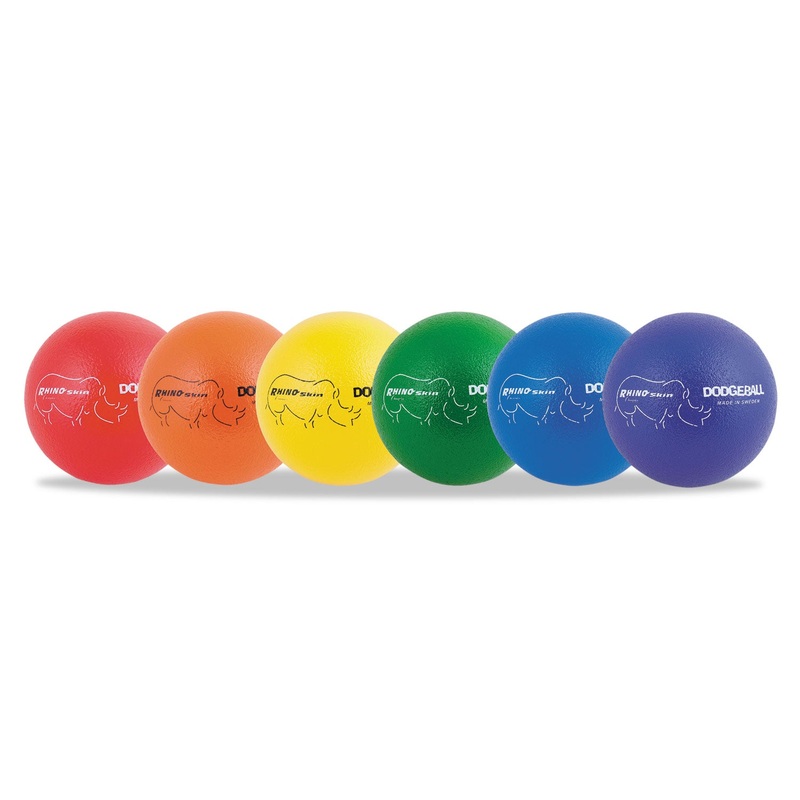 Rhino Skin Dodge Ball Set, 8″ Diameter, Assorted, 6 Balls/set