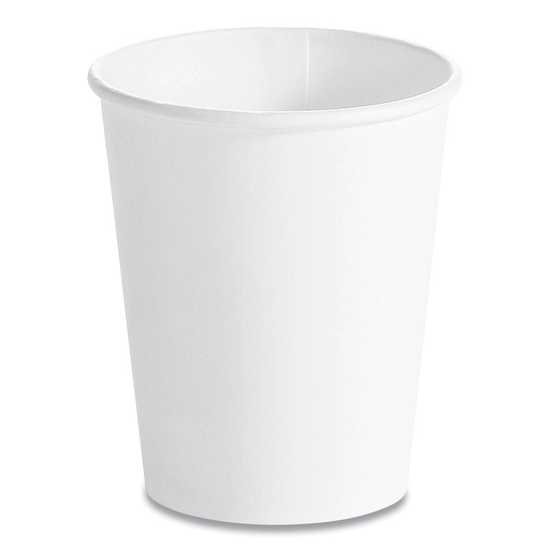 SINGLE WALL HOT CUPS 8 OZ, WHITE, 1,000/CARTON