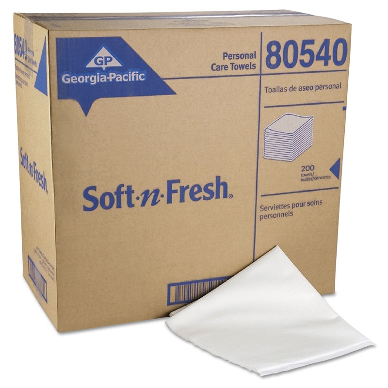 Soft-N-Fresh Airlaid Disposable Bath Towel, 19 1/2 X 39, White, 200/box