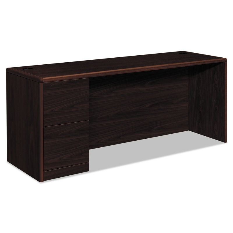 10700 SERIES LEFT PEDESTAL CREDENZA, 72W X 24D X 29.5H, MAHOGANY