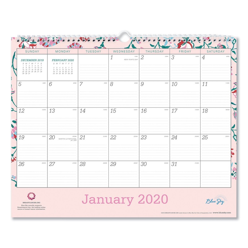 BREAST CANCER AWARENESS WALL CALENDAR, 15 X 12, 2020