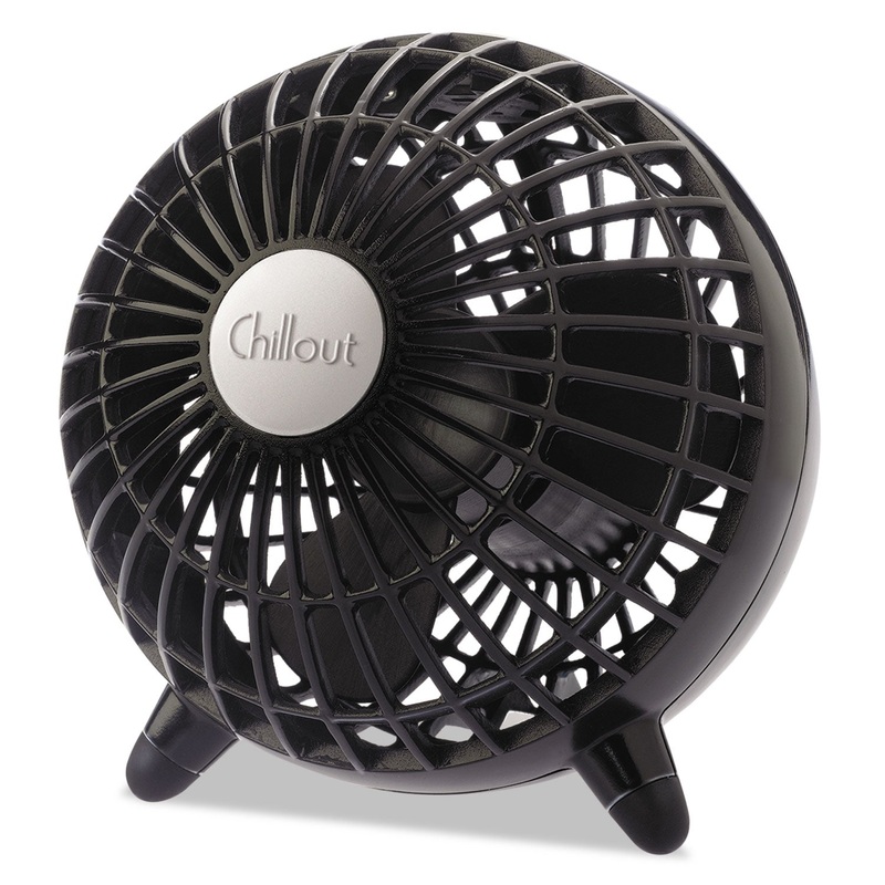 Chillout Usb/ac Adapter Personal Fan, Black, 6″diameter, 1 Speed