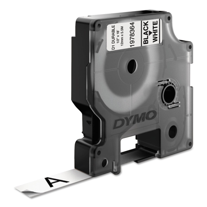 D1 DURABLE LABELS, 0.5″ X 18 FT, BLACK ON WHITE