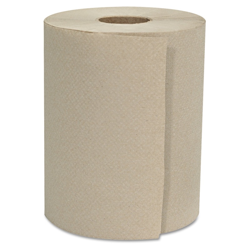 Hardwound Roll Towels, 1-Ply, Natural, 8″ X 800 Ft, 6 Rolls/carton