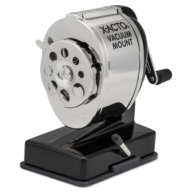 Ks Manual Vacuum Mount Classroom Pencil Sharpener, Black/nickel-Plated