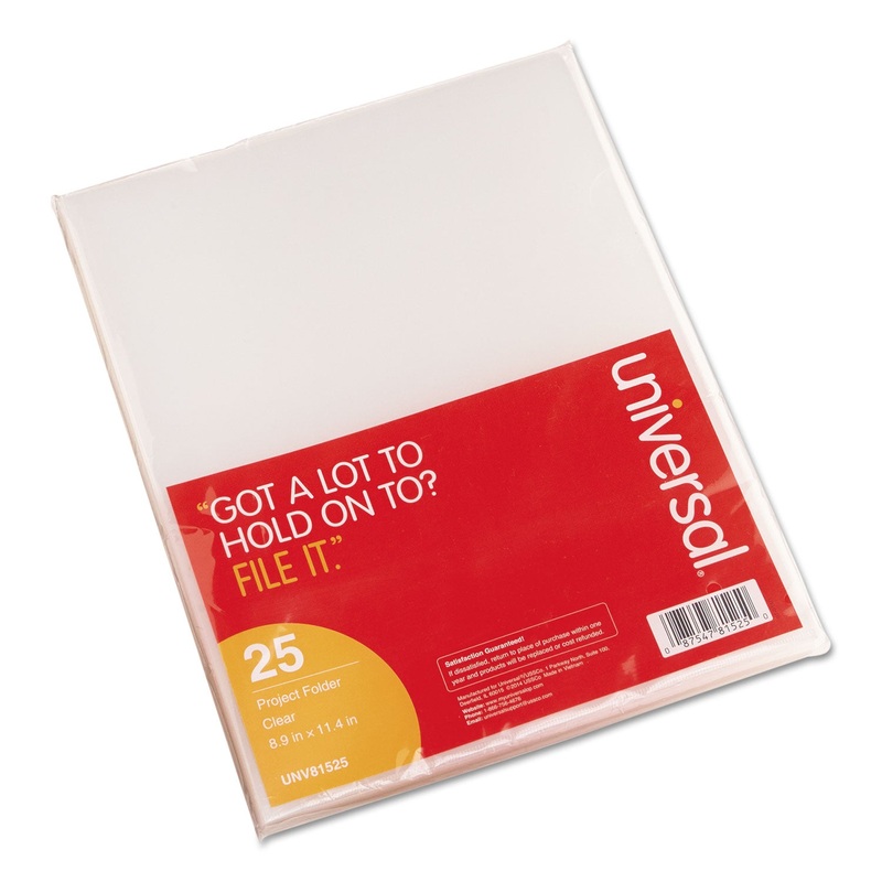 PROJECT FOLDERS, LETTER SIZE, CLEAR, 25/PACK