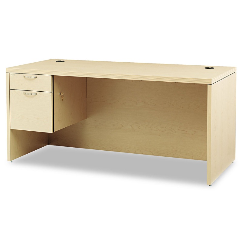 VALIDO SERIES LEFT PEDESTAL DESK, 66W X 30D X 29.5H, NATURAL MAPLE