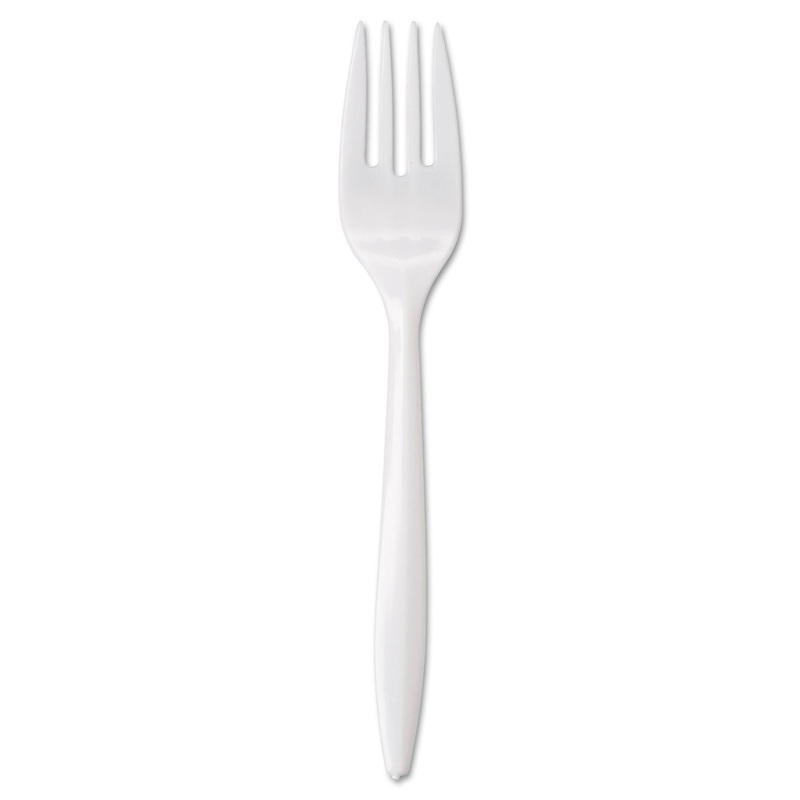 Wrapped Cutlery, 6 1/8″ Fork, Mediumweight, White, 1000/carton