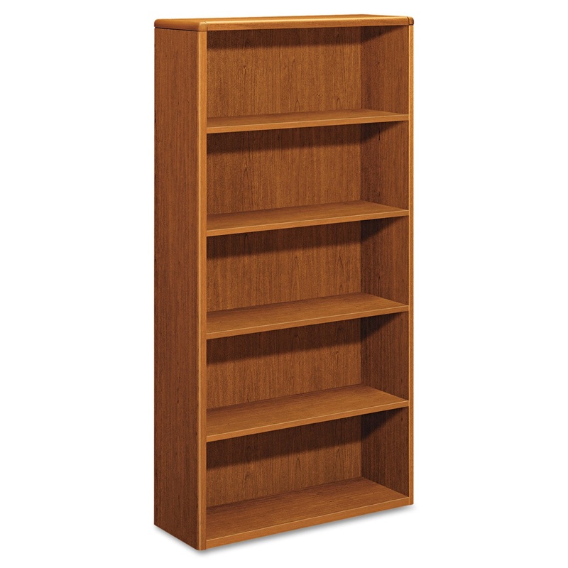 10700 Series Wood Bookcase, Five Shelf, 36w X 13 1/8d X 71h, Bourbon Cherry